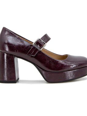 #6 Kenneth Cole Reaction Klair Jewels Platform Mary-Jane Pumps - Burgundy